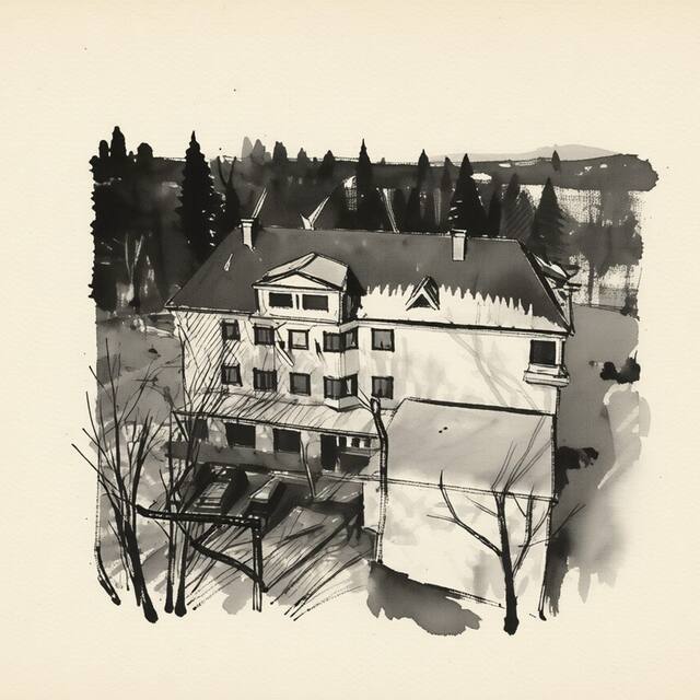 Ilustrační kresba: Parkhotel Smržovka