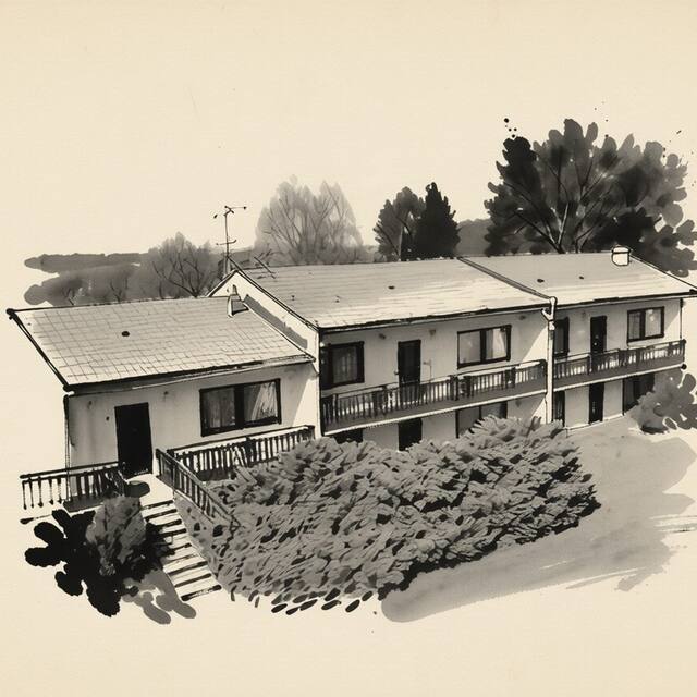Ilustrační kresba: Bungalovy a ubytování Ratibořice- Zlíč