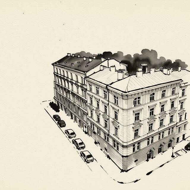 Ilustrační kresba: Residence Kmochova