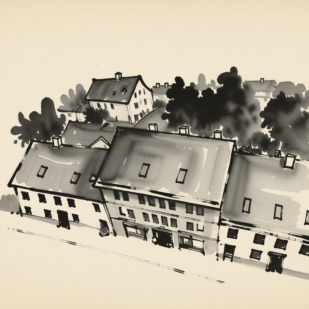 Ilustrační kresba: Hotel Kaskáda