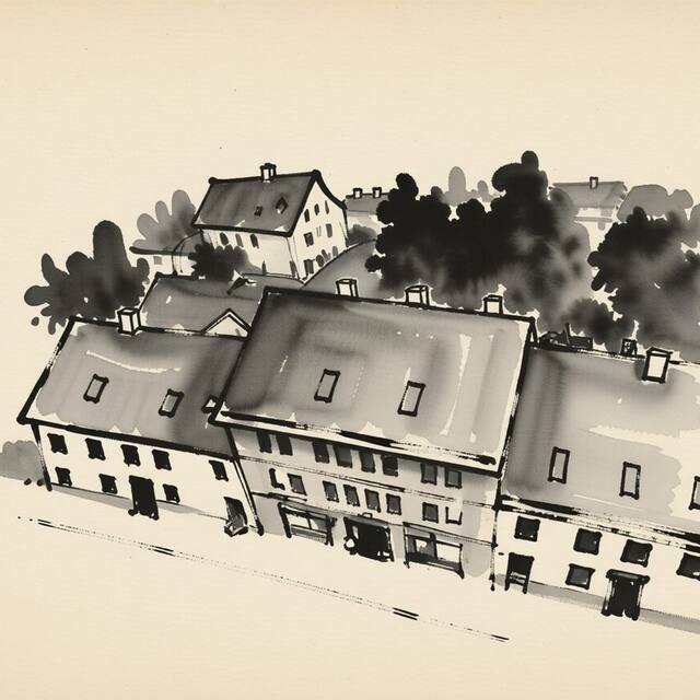 Ilustrační kresba: Hotel Kaskáda