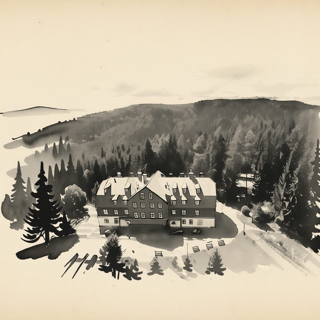 Ilustrační kresba: Hotel Lesní Chata