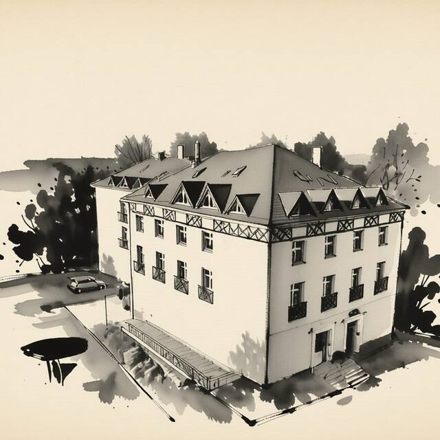 Ilustrační kresba: Hotel Větruše