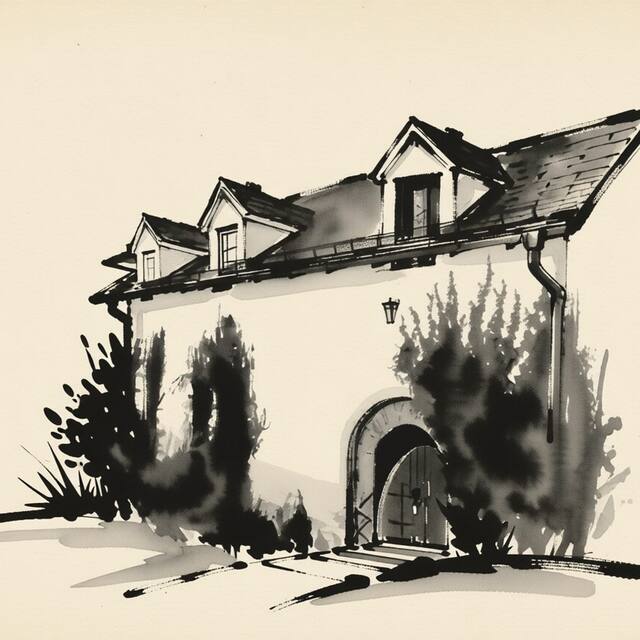 Ilustrační kresba: Hotel Bax