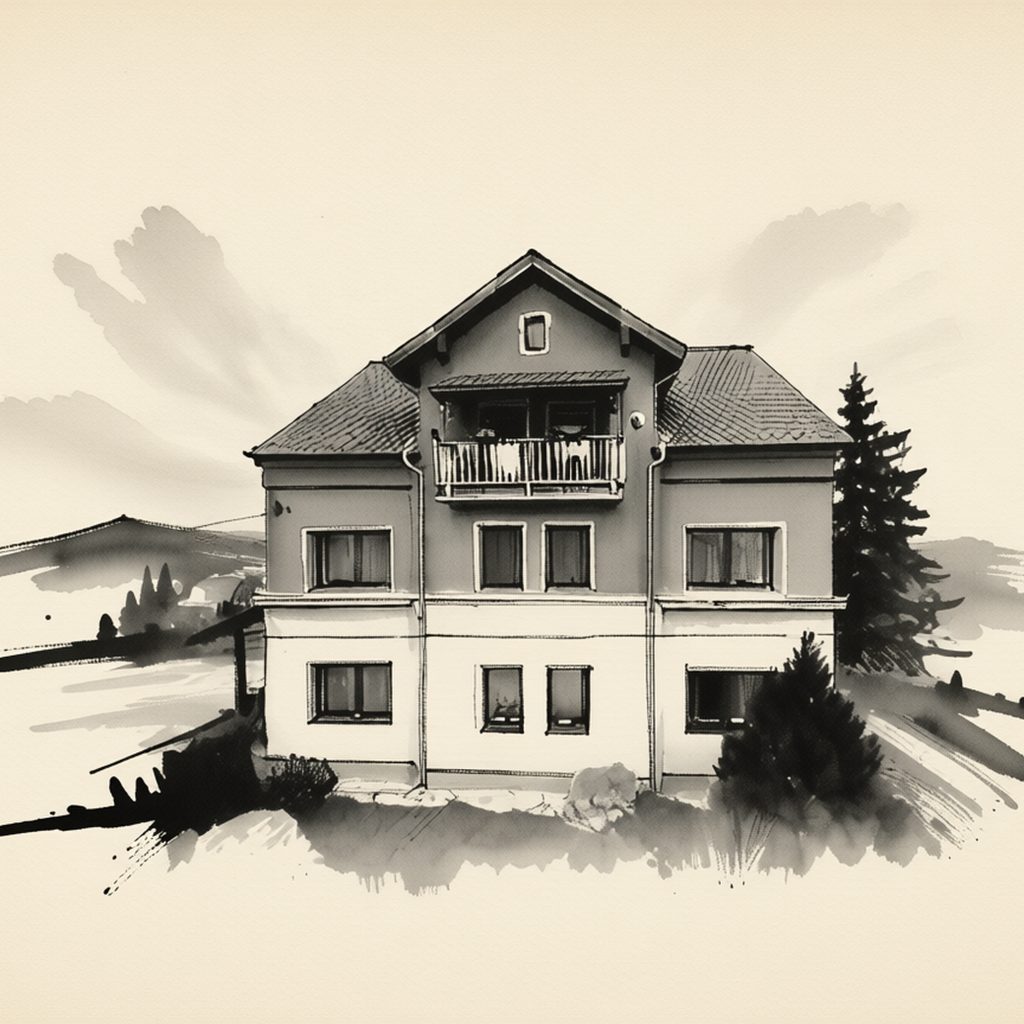 Ilustrační kresba: Hotel Barbora