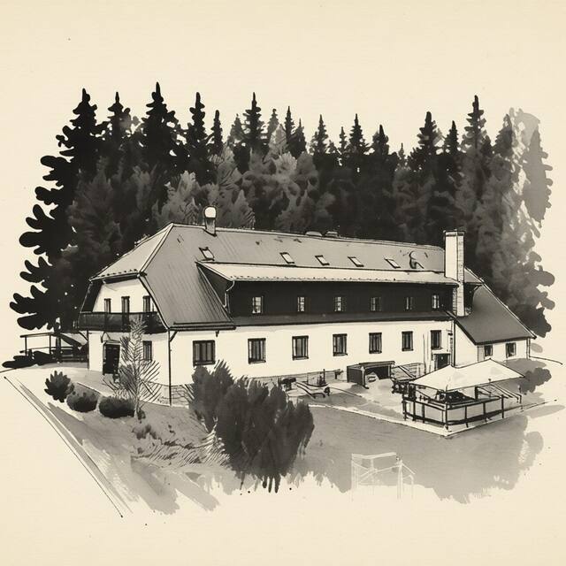 Ilustrační kresba: Penzion Babůrek