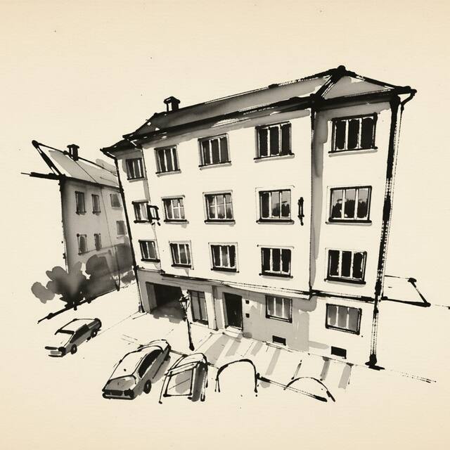 Ilustrační kresba: Hotel Bologna
