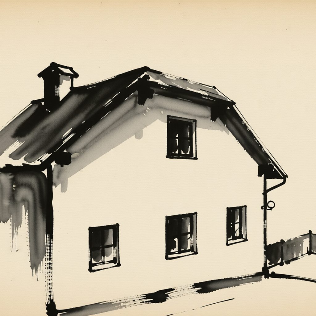 Ilustrační kresba: Penzion na Bystřici