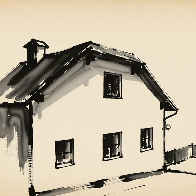 Ilustrační kresba: Penzion na Bystřici