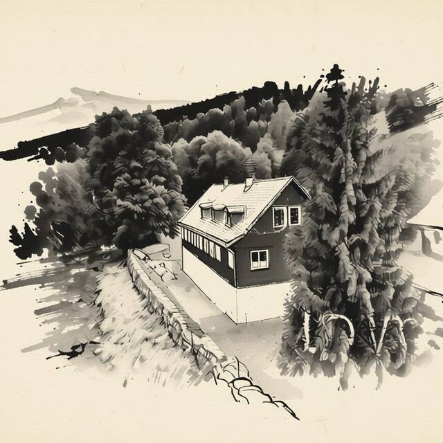 Ilustrační kresba: Pension Piana