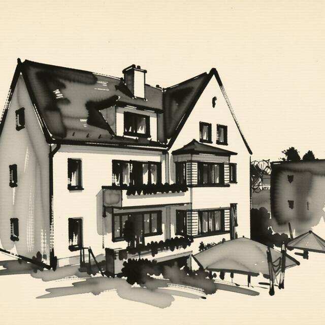 Ilustrační kresba: Hotel Alfa