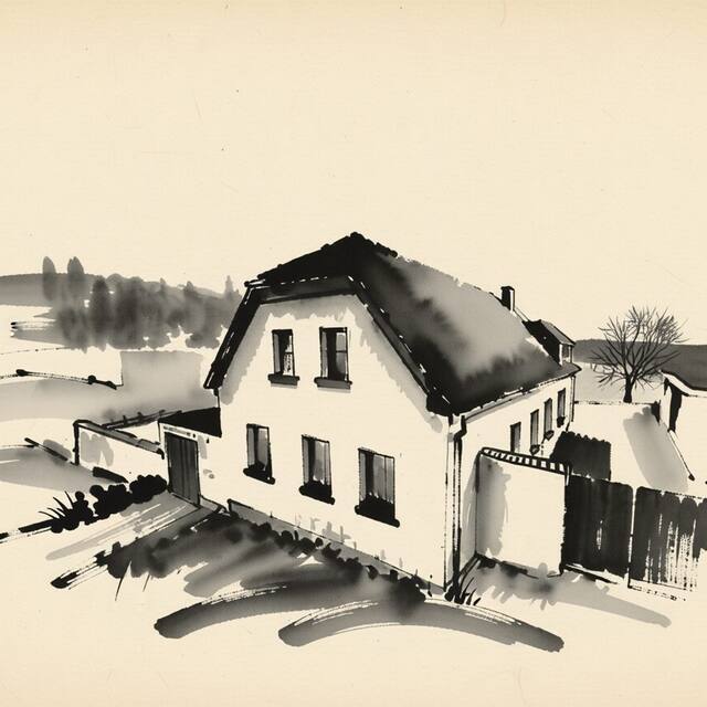 Ilustrační kresba: Penzion u Čabalů