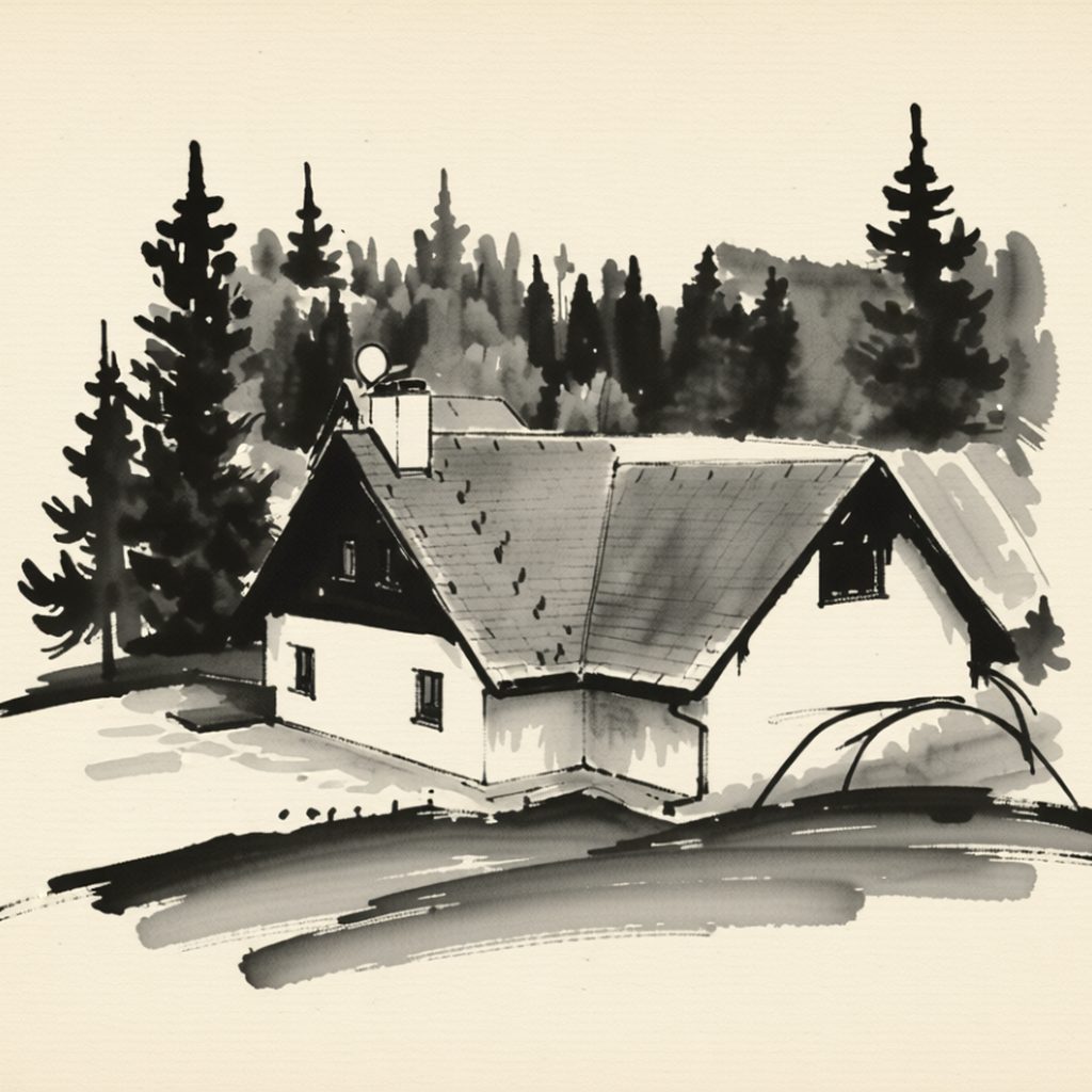 Ilustrační kresba: Hotel Bazant