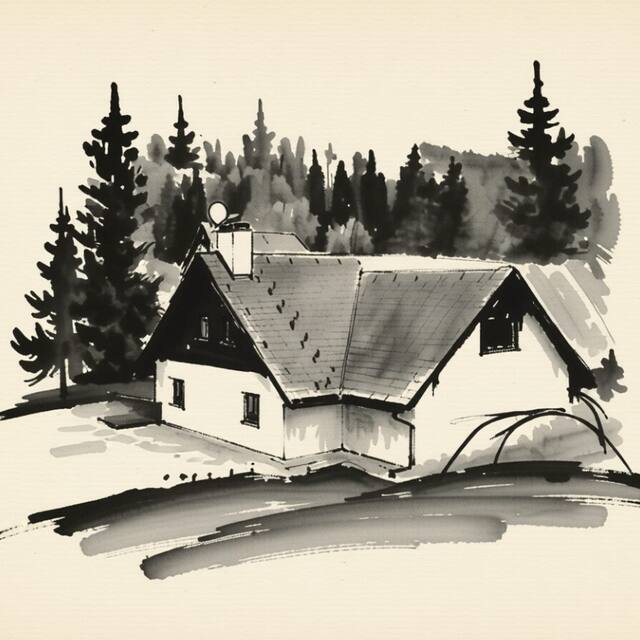 Ilustrační kresba: Hotel Bazant
