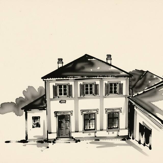 Ilustrační kresba: Ubytování u Bílé paní