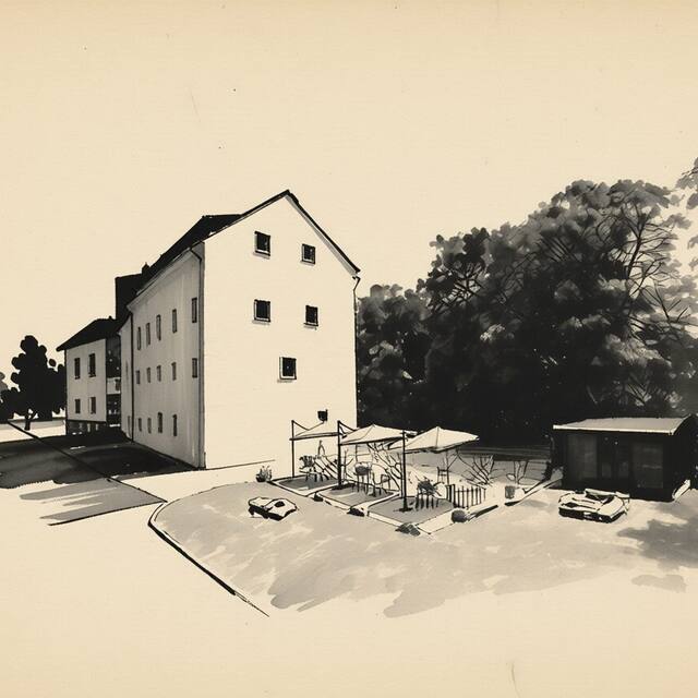 Ilustrační kresba: Hotel Zámecká Sýpka
