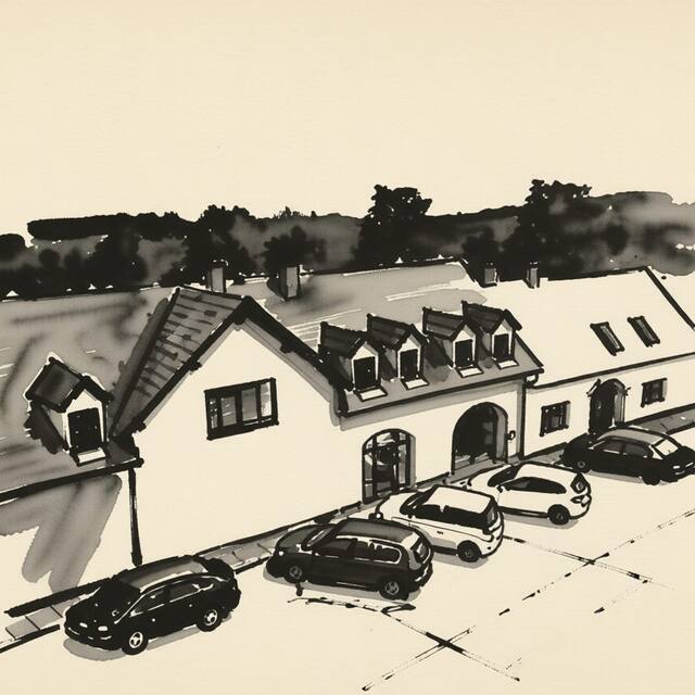 Ilustrační kresba: Penzion U řeky