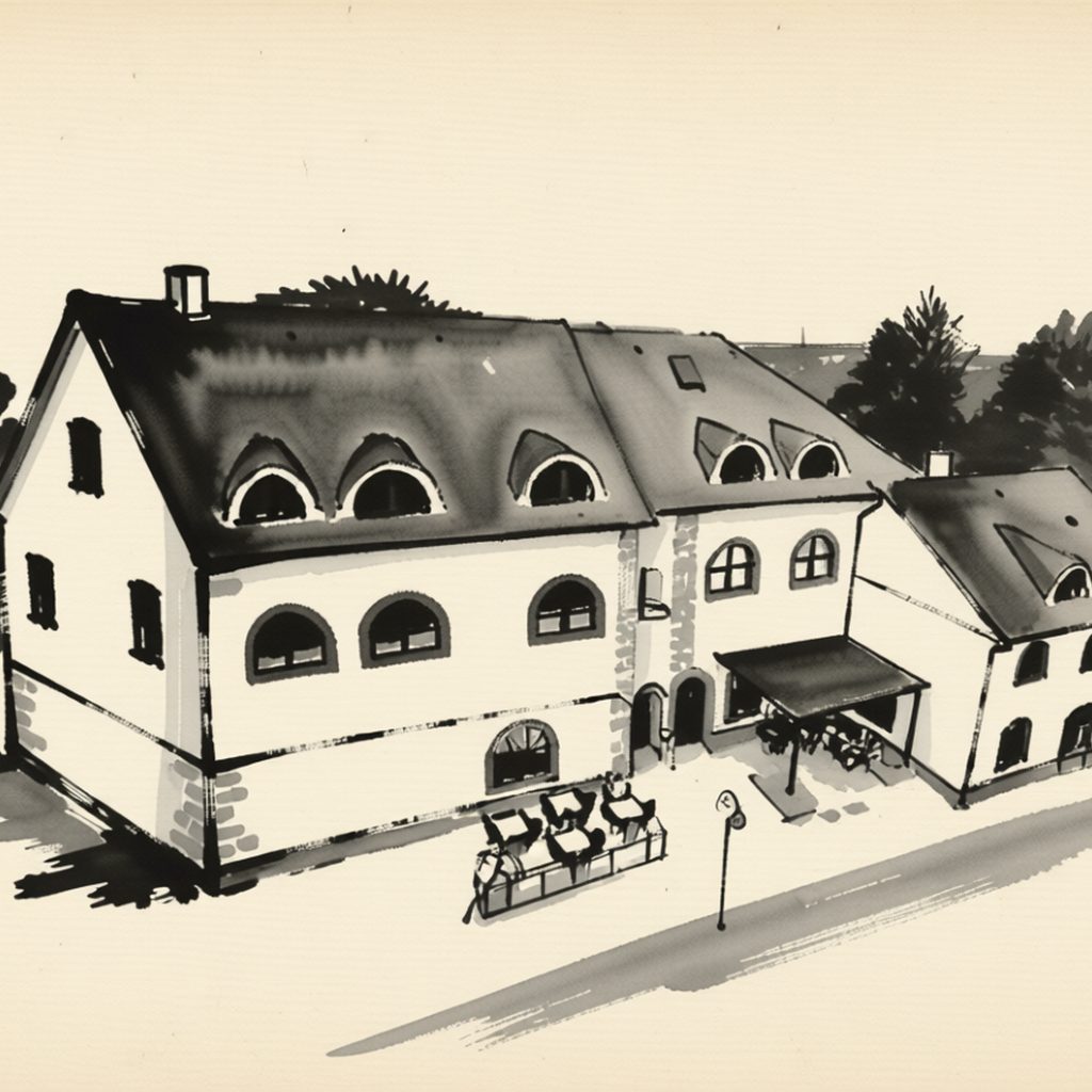 Ilustrační kresba: Penzion a vinařství U Vrbů