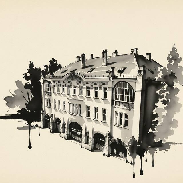 Ilustrační kresba: Hotel Okresní Dům