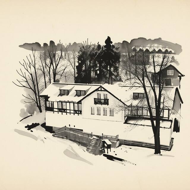 Ilustrační kresba: Hotel Erika