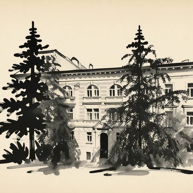 Ilustrační kresba: Hostel Prague