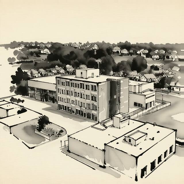 Ilustrační kresba: Hotel Fabrika