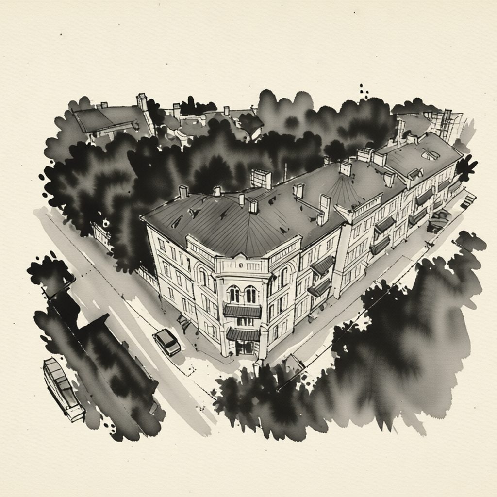 Ilustrační kresba: Hotel Metropol