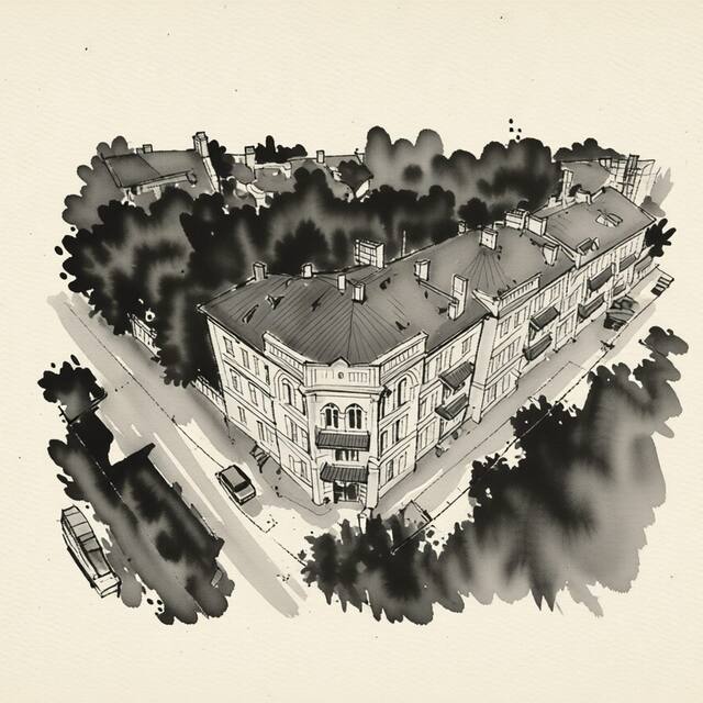 Ilustrační kresba: Hotel Metropol