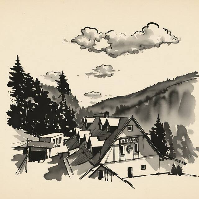 Ilustrační kresba: Pension Pstruží