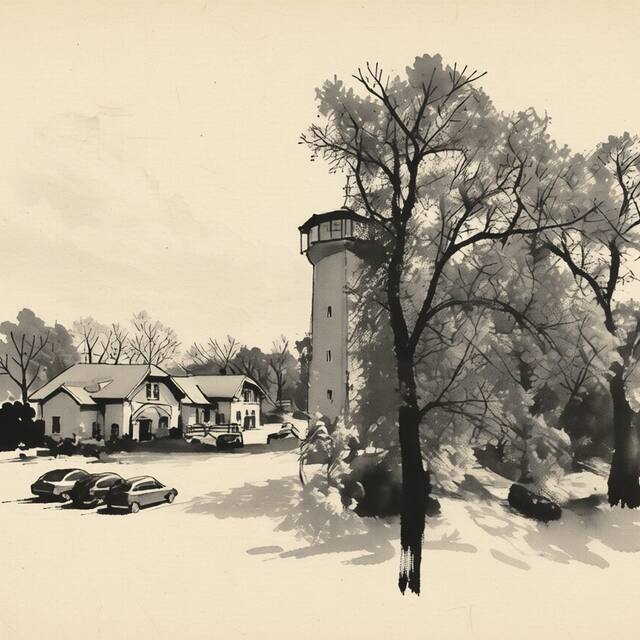 Ilustrační kresba: Penzion Havířská bouda