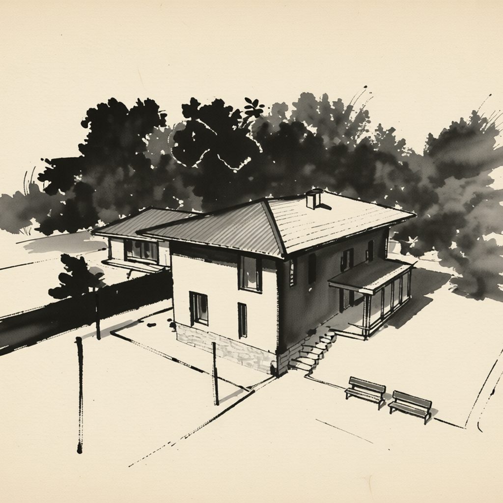 Ilustrační kresba: Hotel Milan Vopička