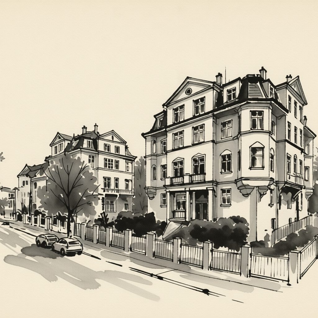 Ilustrační kresba: Villa Wingolf