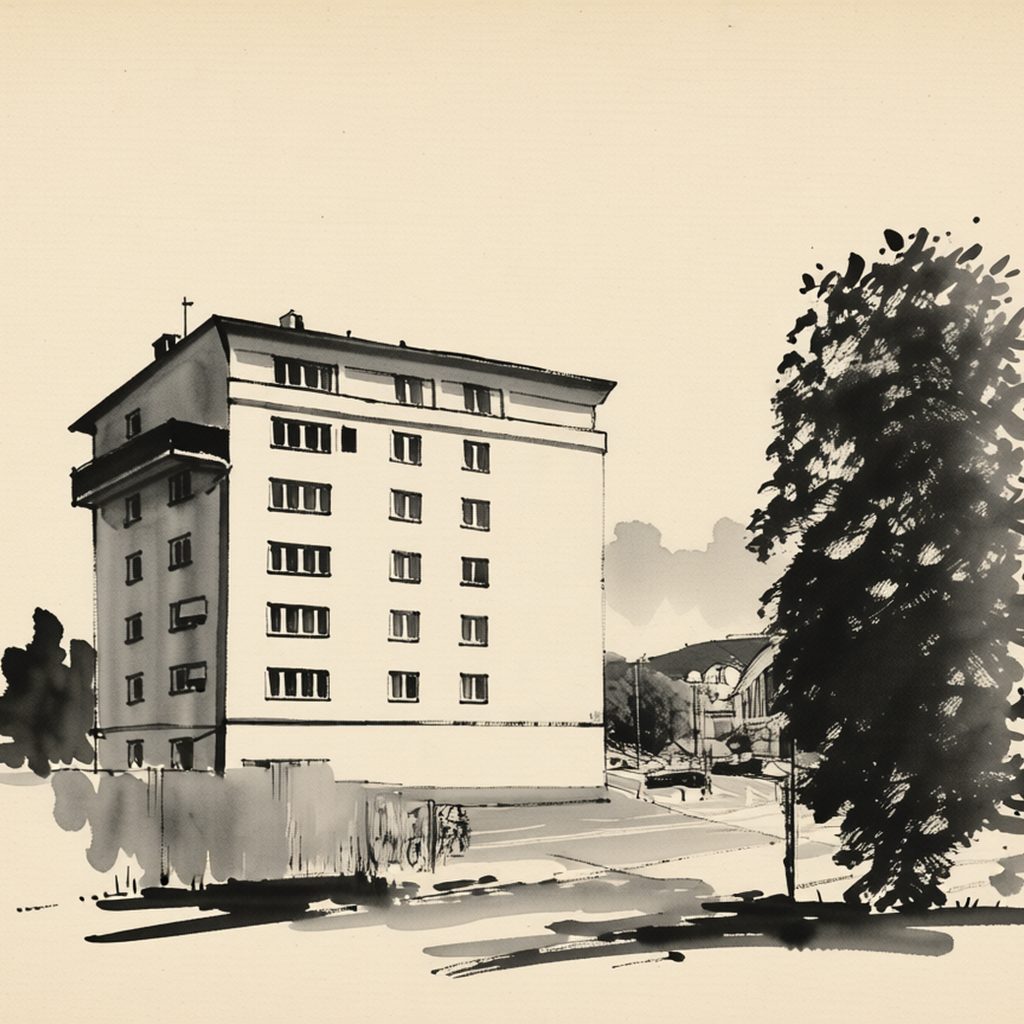 Ilustrační kresba: Apartmán Horova
