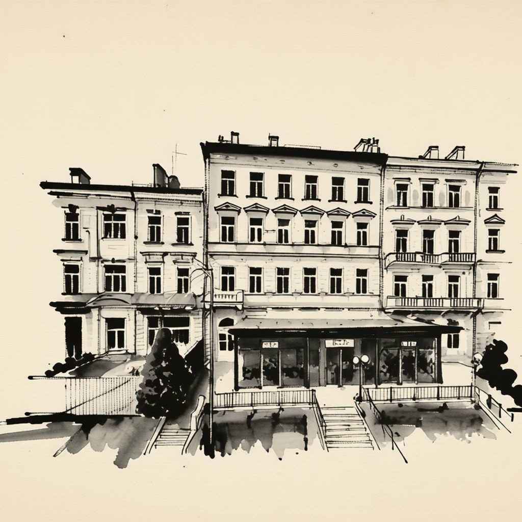 Ilustrační kresba: Ubytování Zahradní