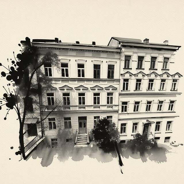 Ilustrační kresba: Soukromý byt Svahová