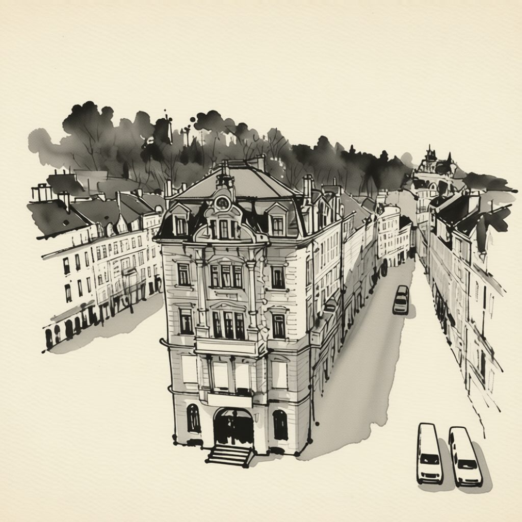 Ilustrační kresba: Apartmán Lukas