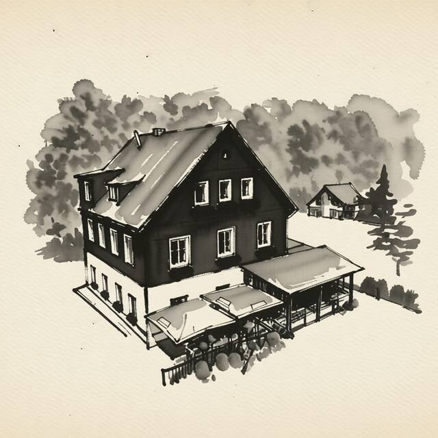 Ilustrační kresba: Penzion Ve Starém krámě