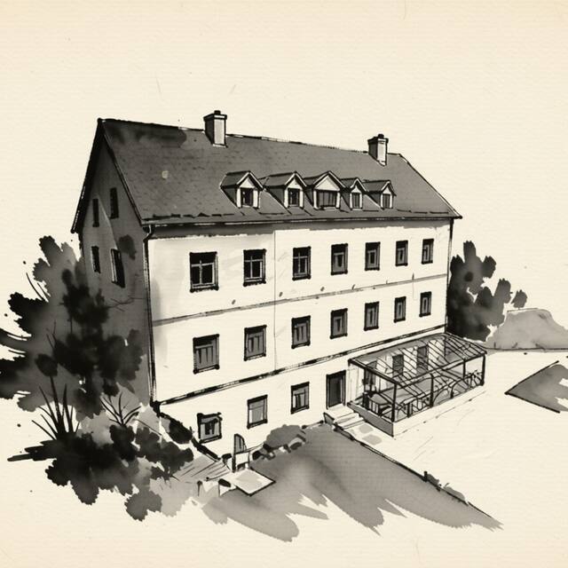 Ilustrační kresba: Hotel Stein Elbogen