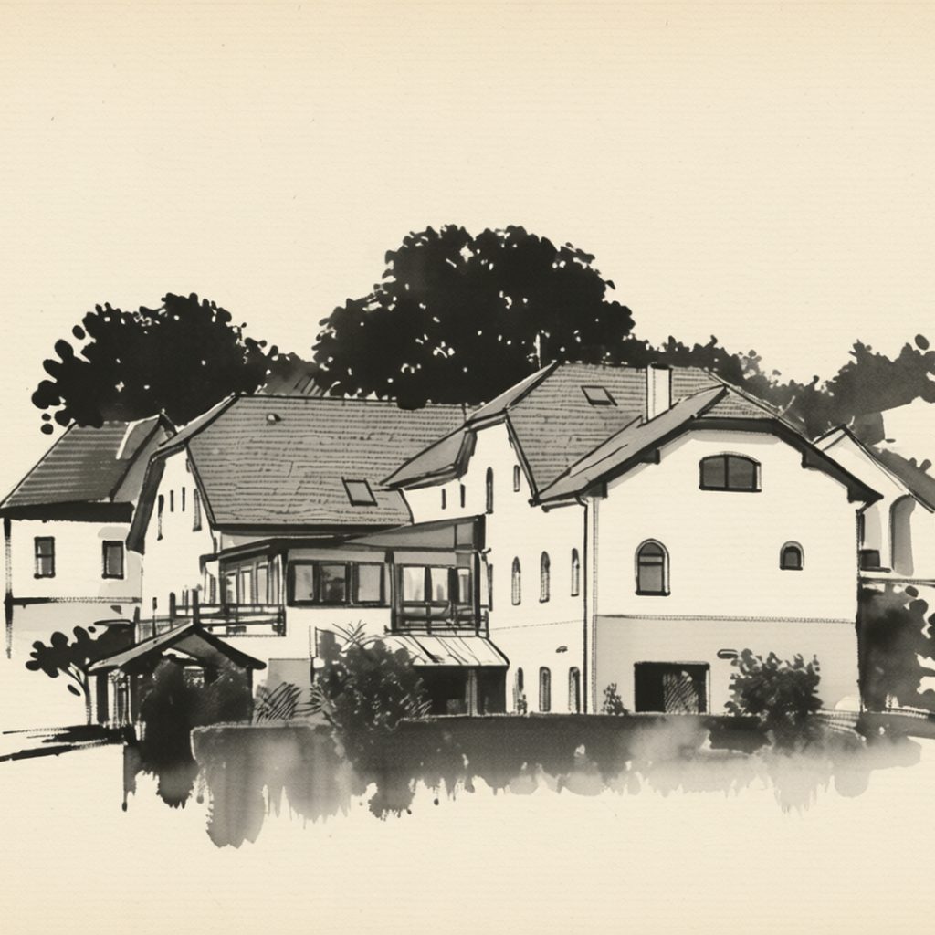 Ilustrační kresba: Hotel Vinohrad