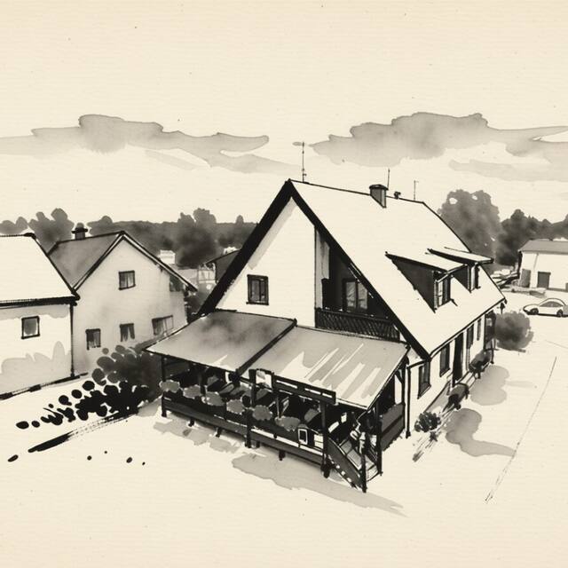 Ilustrační kresba: Penzion Valeš