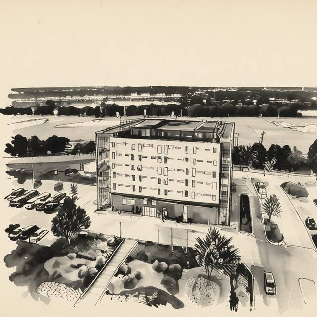 Ilustrační kresba: Holiday Inn Prague Airport