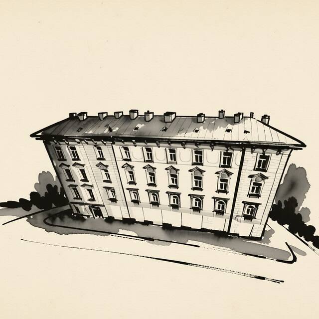 Ilustrační kresba: Hotel Golden City Garni