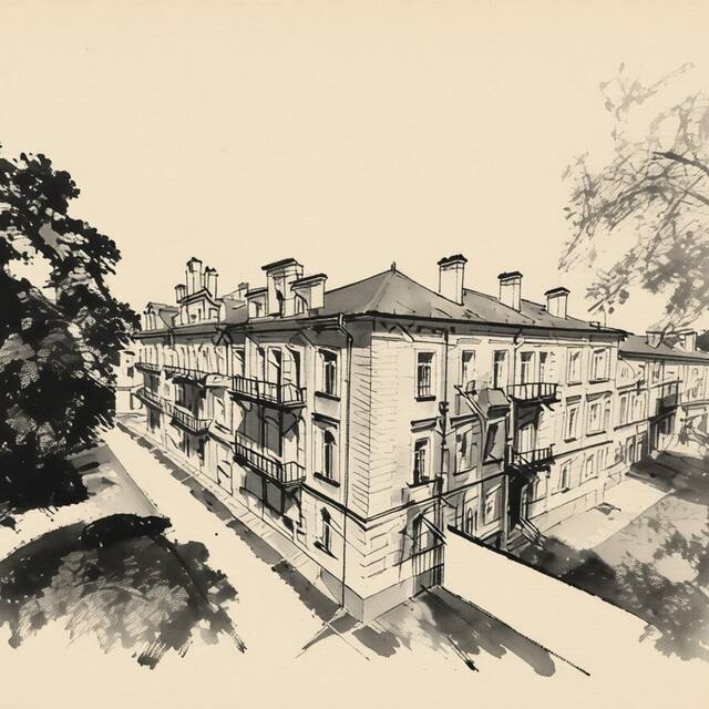 Ilustrační kresba: Hotel Luisa