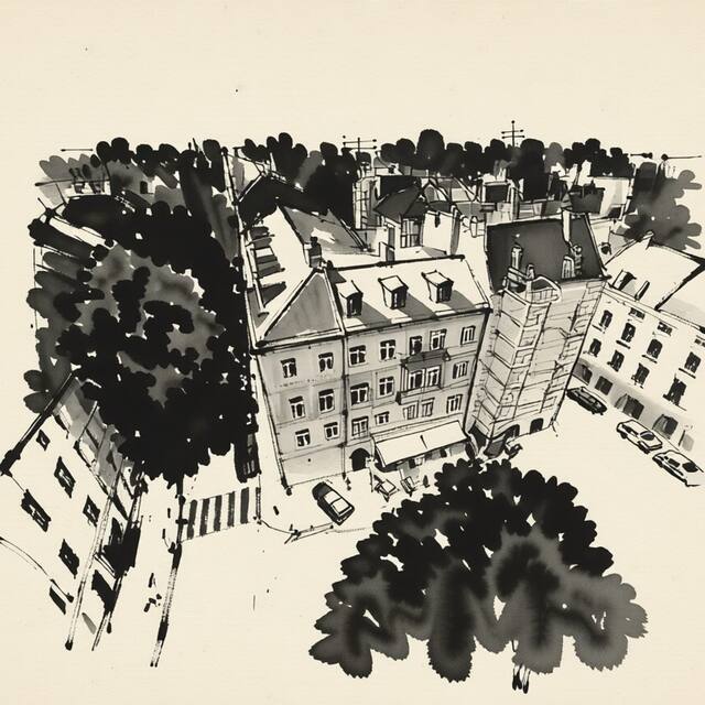 Ilustrační kresba: Hotel Dar