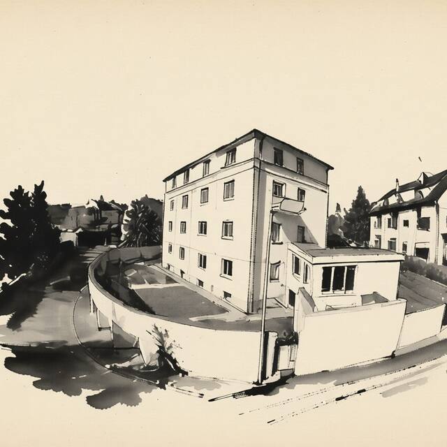 Ilustrační kresba: Villa na Vinici