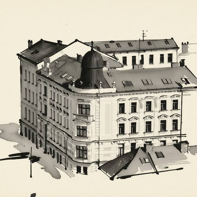 Ilustrační kresba: Atrium Apartments