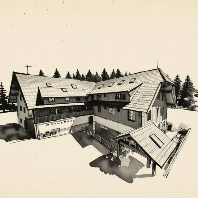 Ilustrační kresba: Aparthotel Mádr