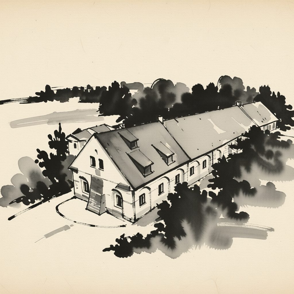 Ilustrační kresba: Statek Chmelovice