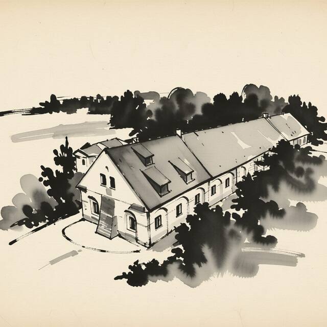 Ilustrační kresba: Statek Chmelovice