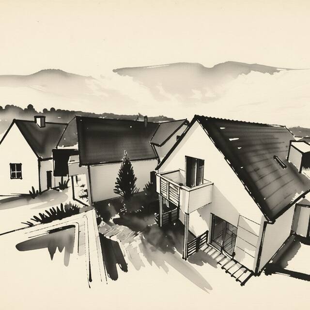 Ilustrační kresba: Hotel Garni Pod Skalkou